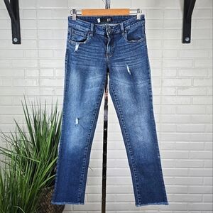 Kut From The Kloth Bella Mid Rise Straight Leg Distressed Jeans Size 2